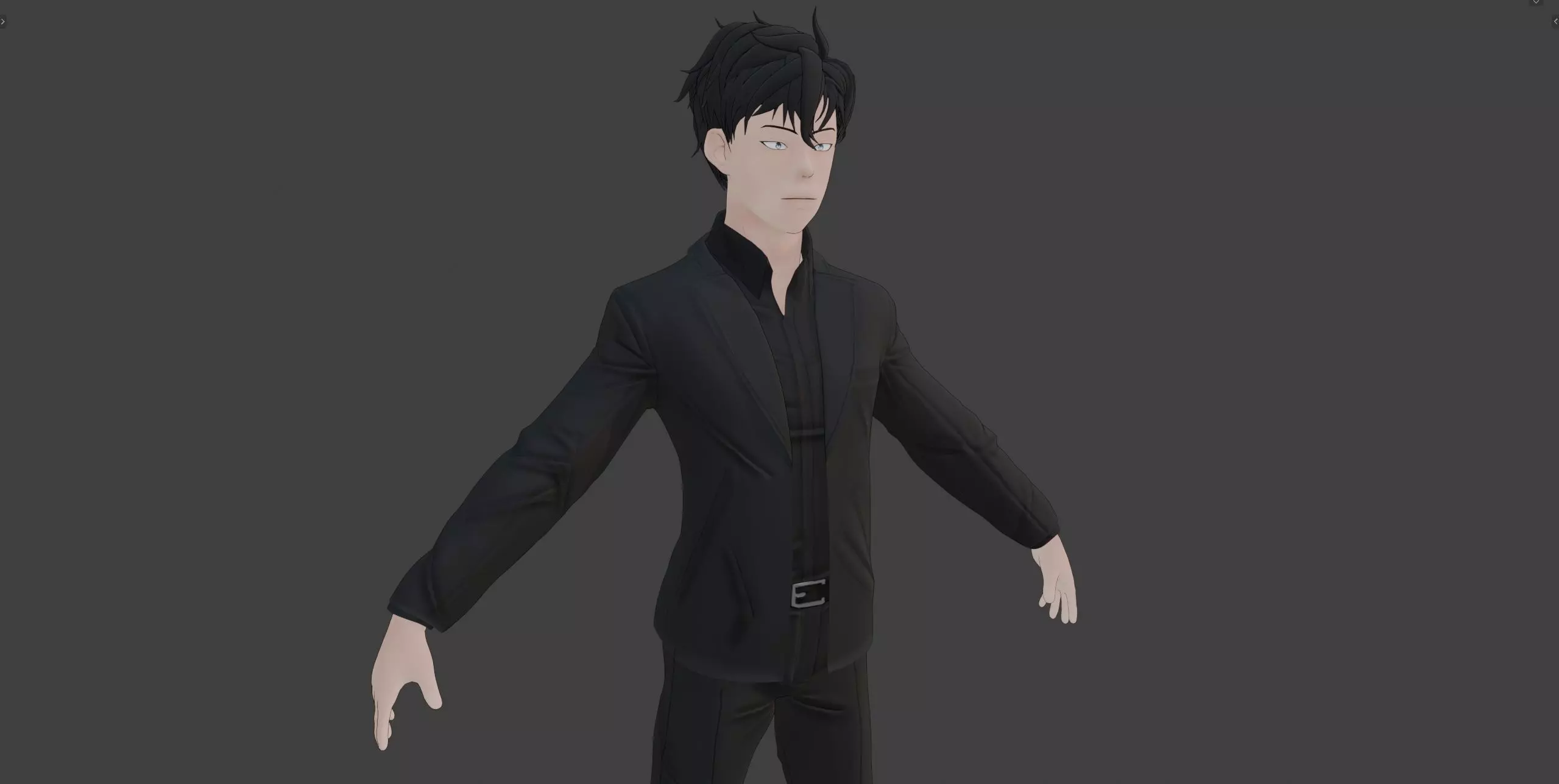 Anime Style Male Anatomy Character in Suit 3D model_24