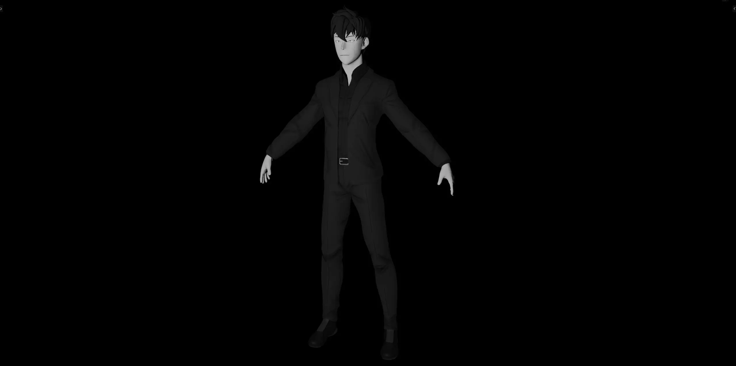 Anime Style Male Anatomy Character in Suit 3D model_21