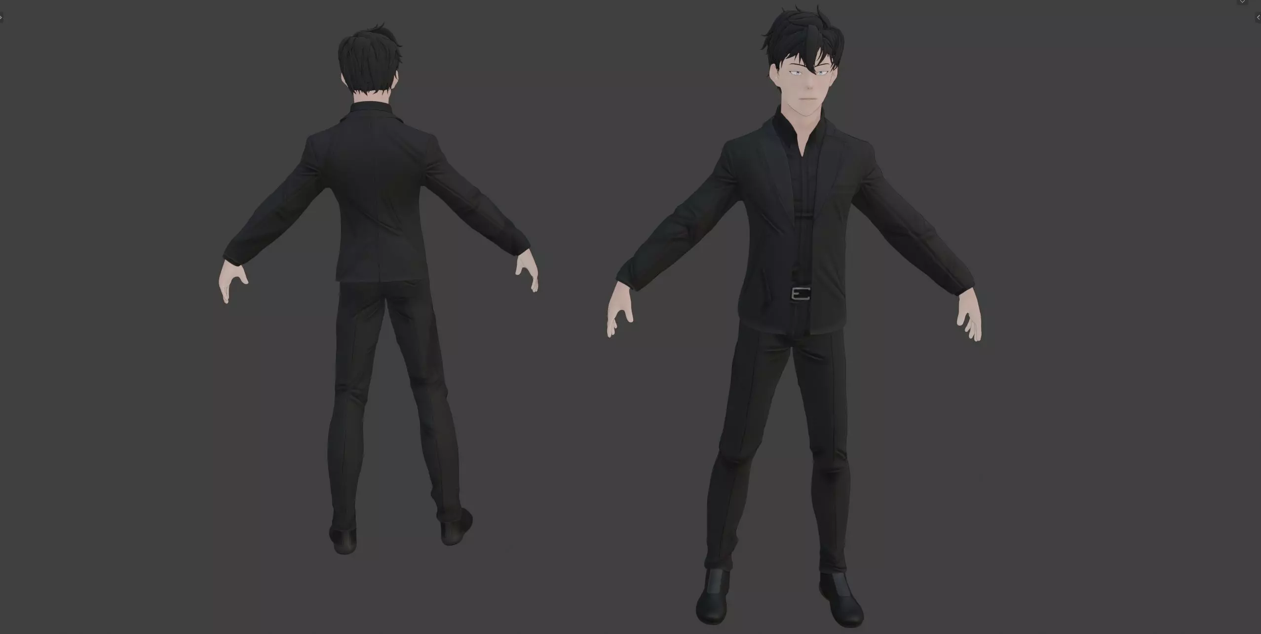 Anime Style Male Anatomy Character in Suit 3D model_28