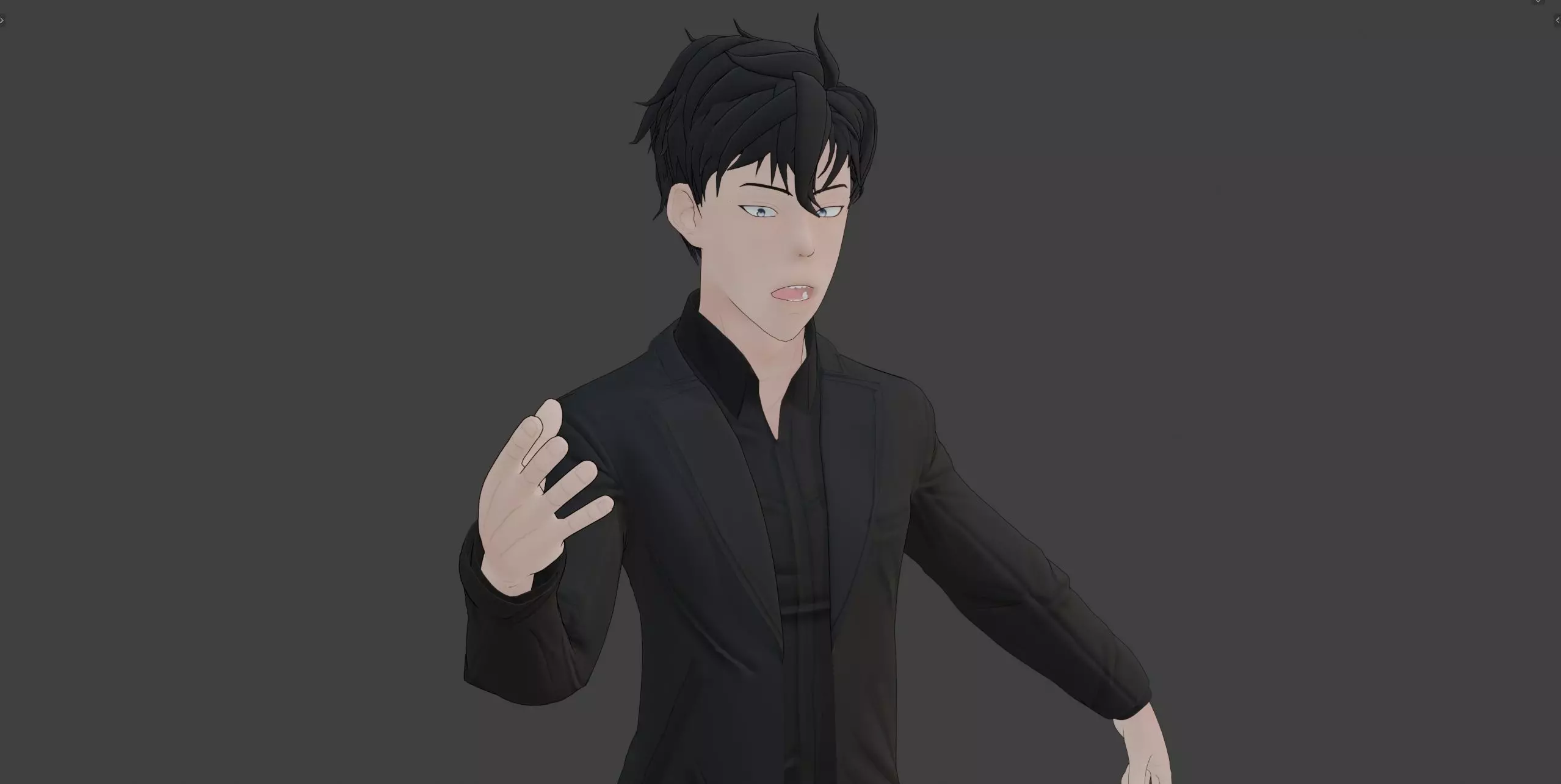 Anime Style Male Anatomy Character in Suit 3D model_15