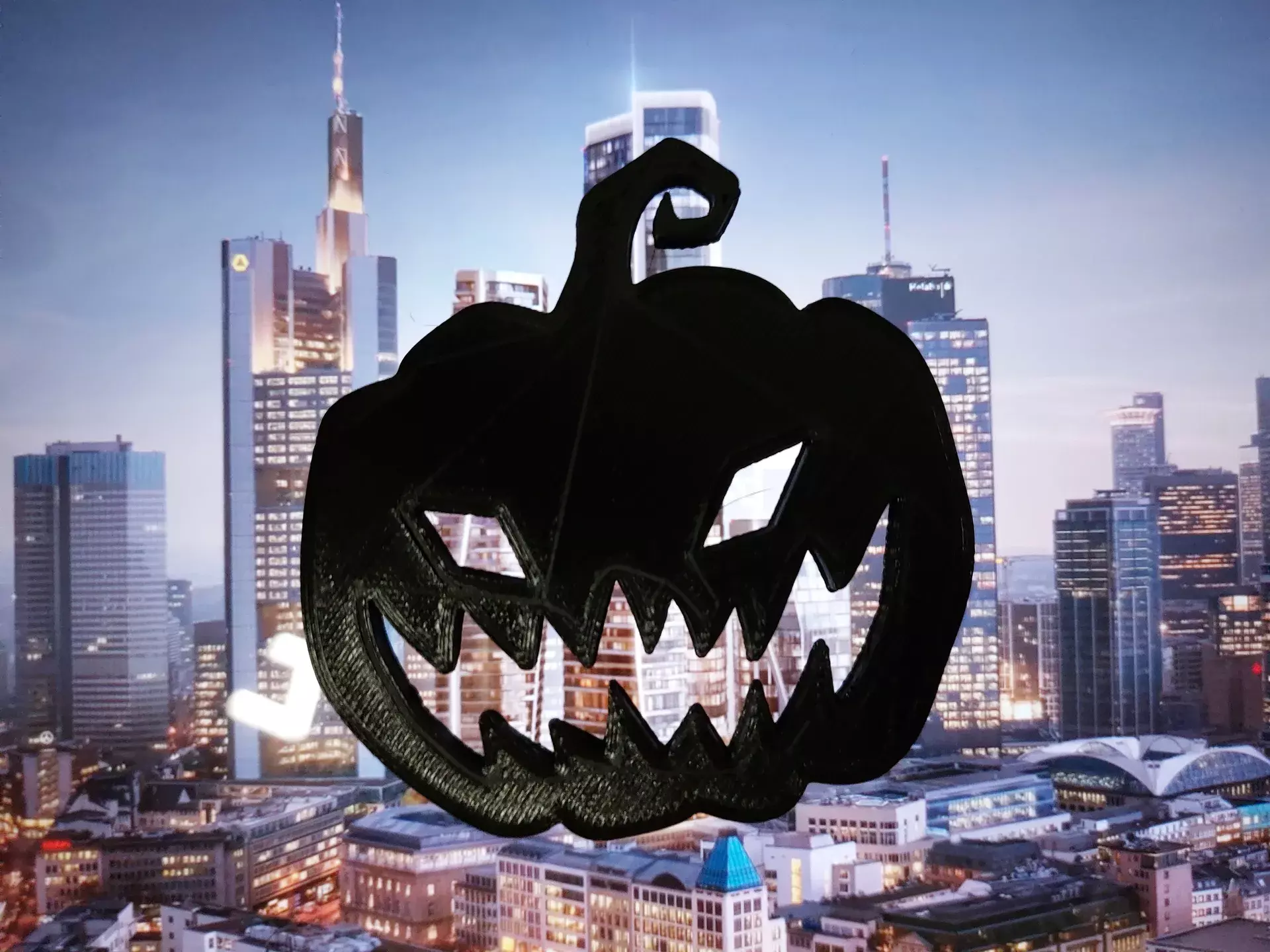 Grim Pumpkin Window Silhouette STL  3D print model_2