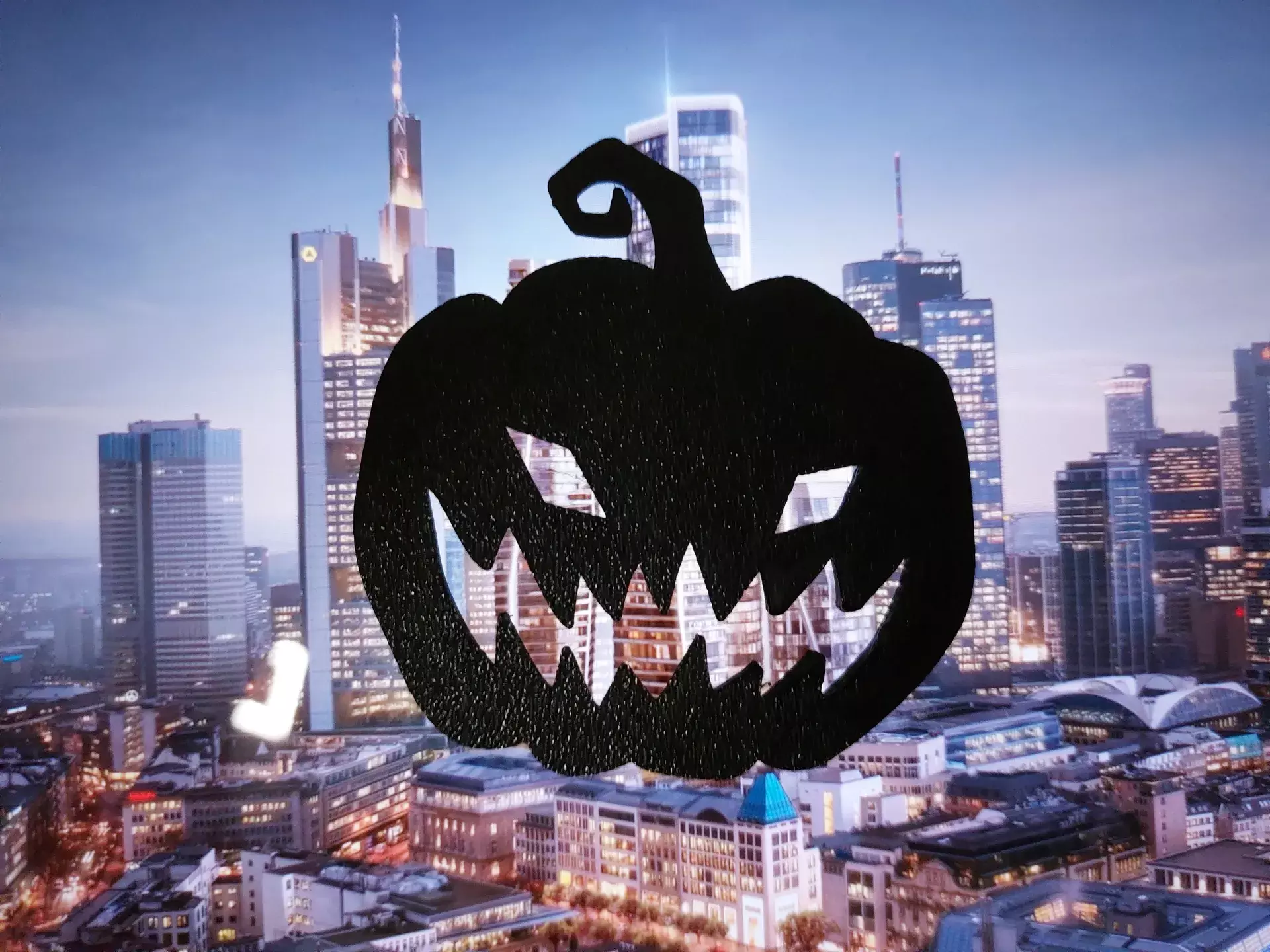 Grim Pumpkin Window Silhouette STL  3D print model_0