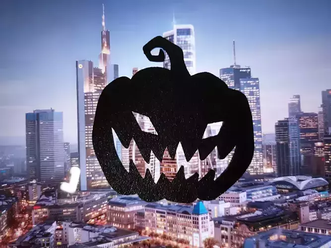 Grim Pumpkin Window Silhouette STL  3D print model