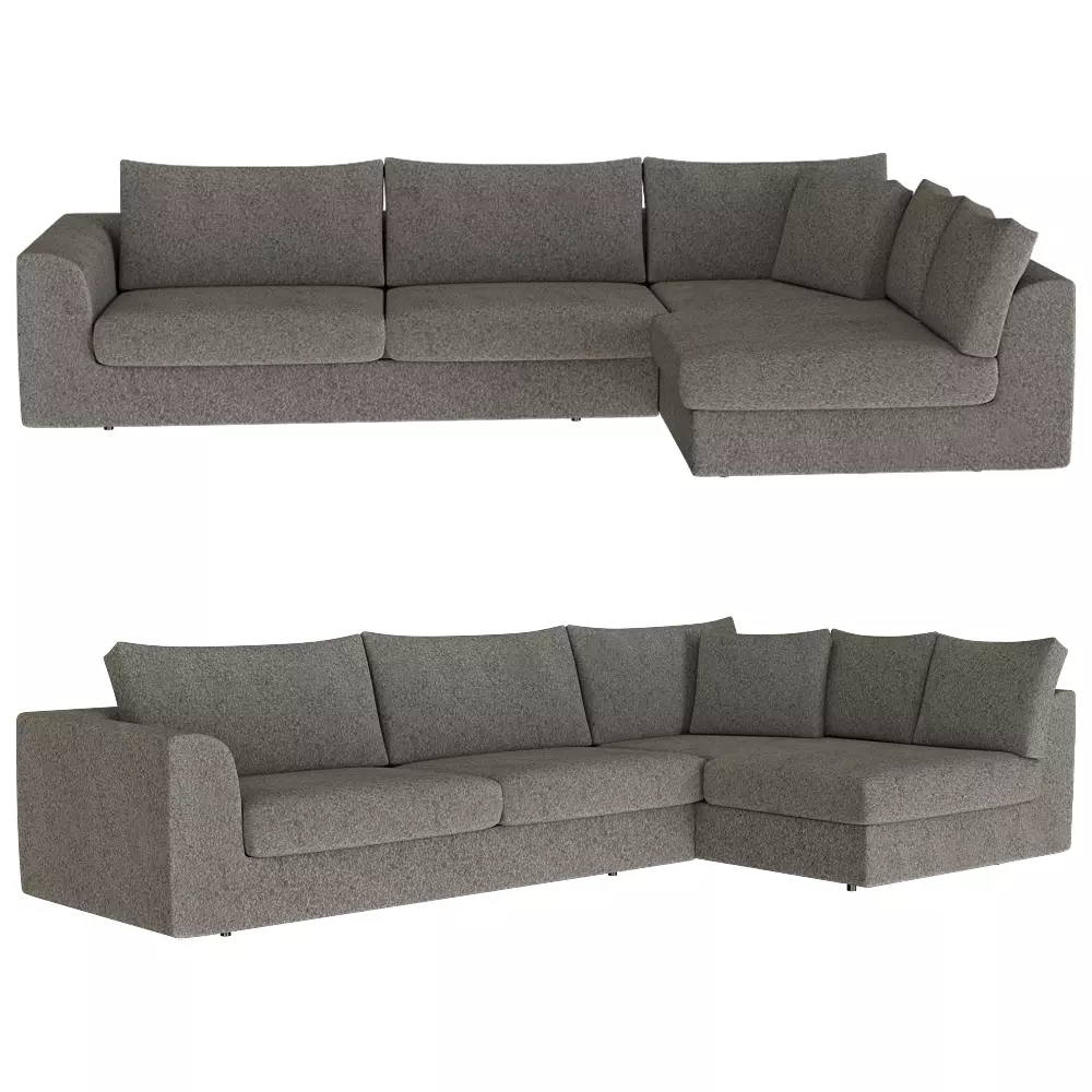 Modern Sofa Flower Low-poly 3D model_0