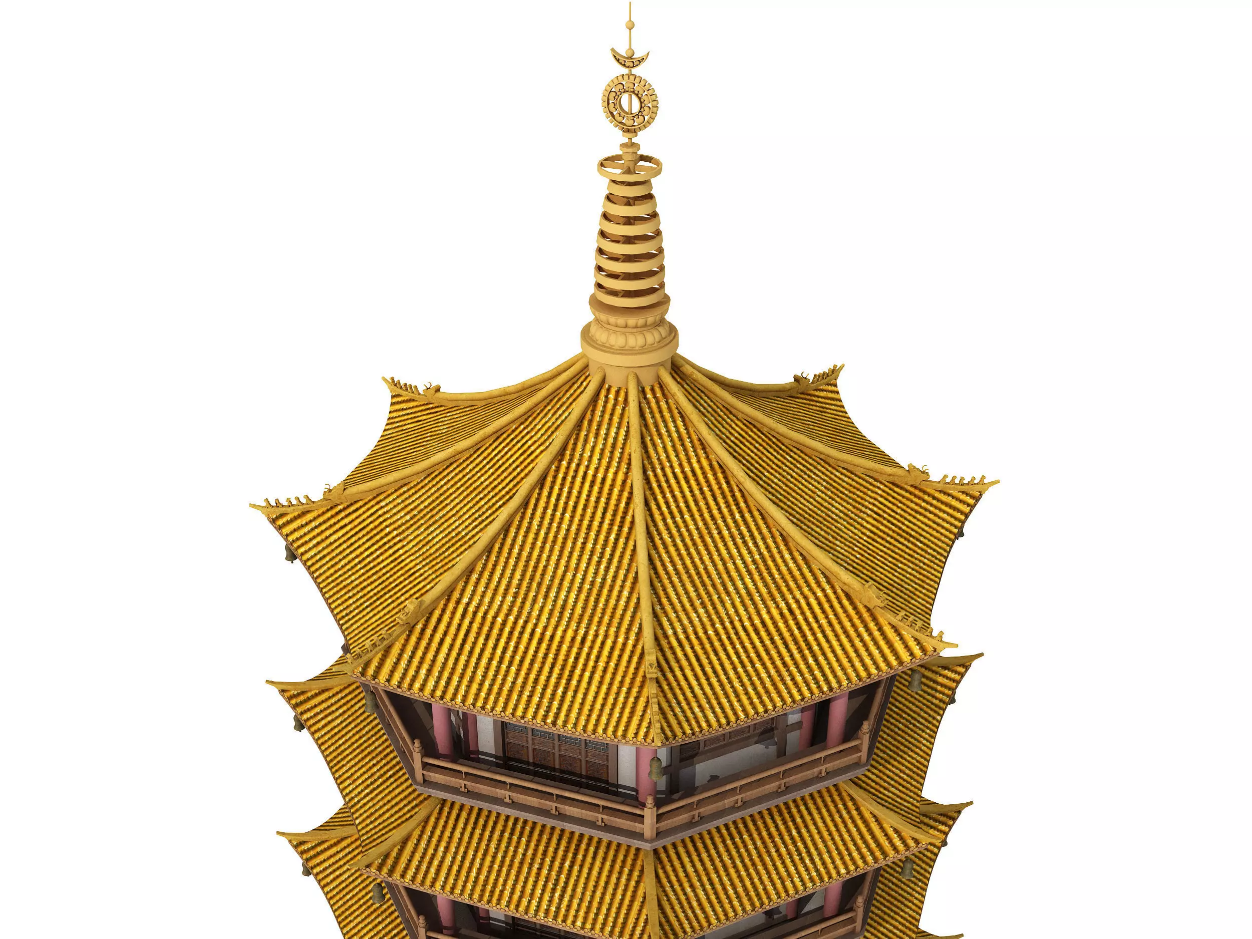 Chinese palace architecture Low-poly 3D model_10