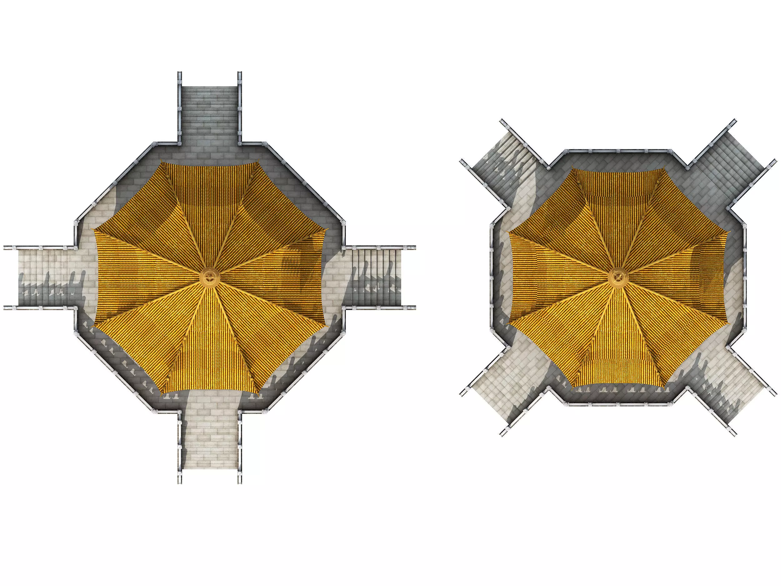 Chinese palace architecture Low-poly 3D model_9