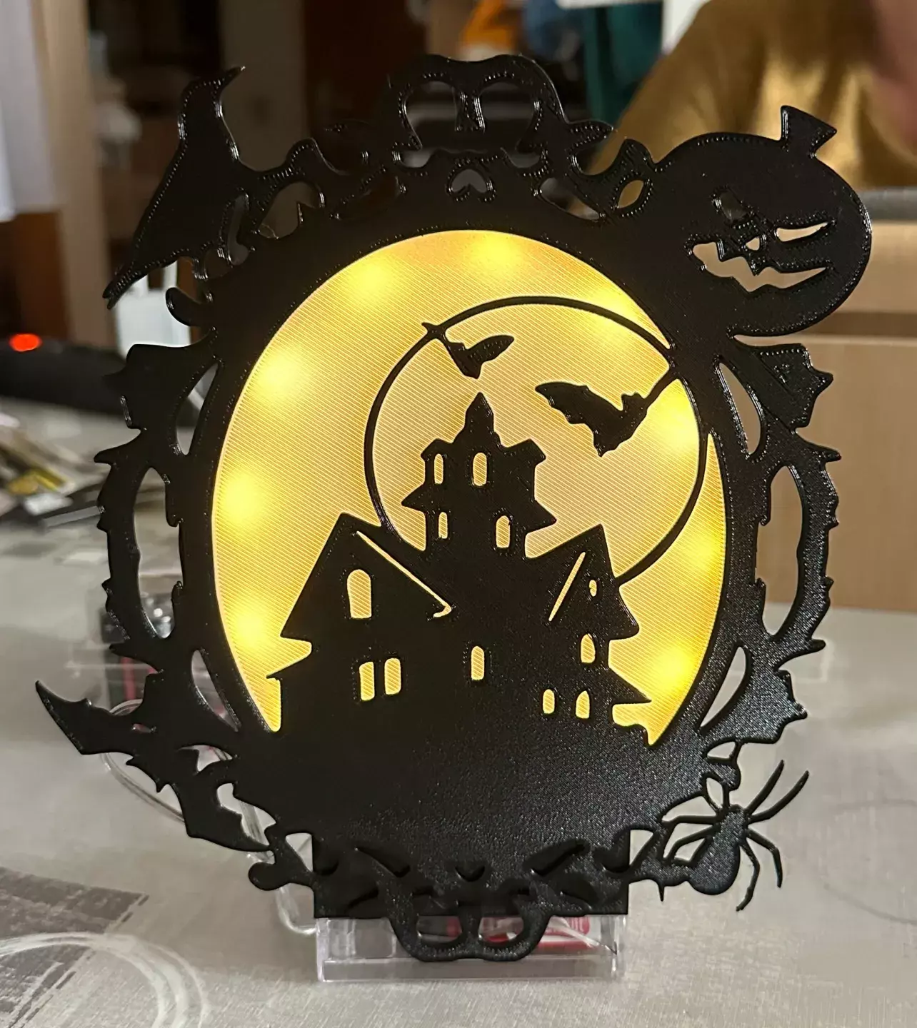Haunted Frame Backlit Sign STL  3D print model_0