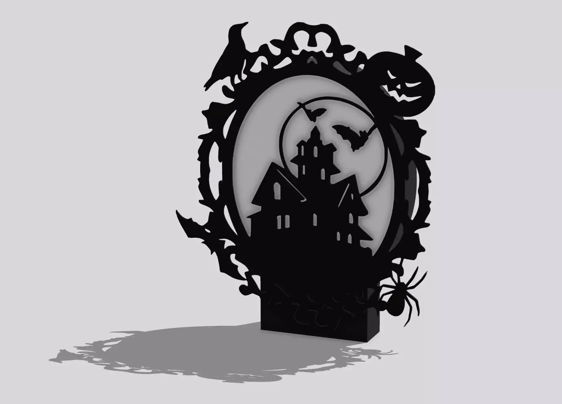 Haunted Frame Backlit Sign STL  3D print model_1