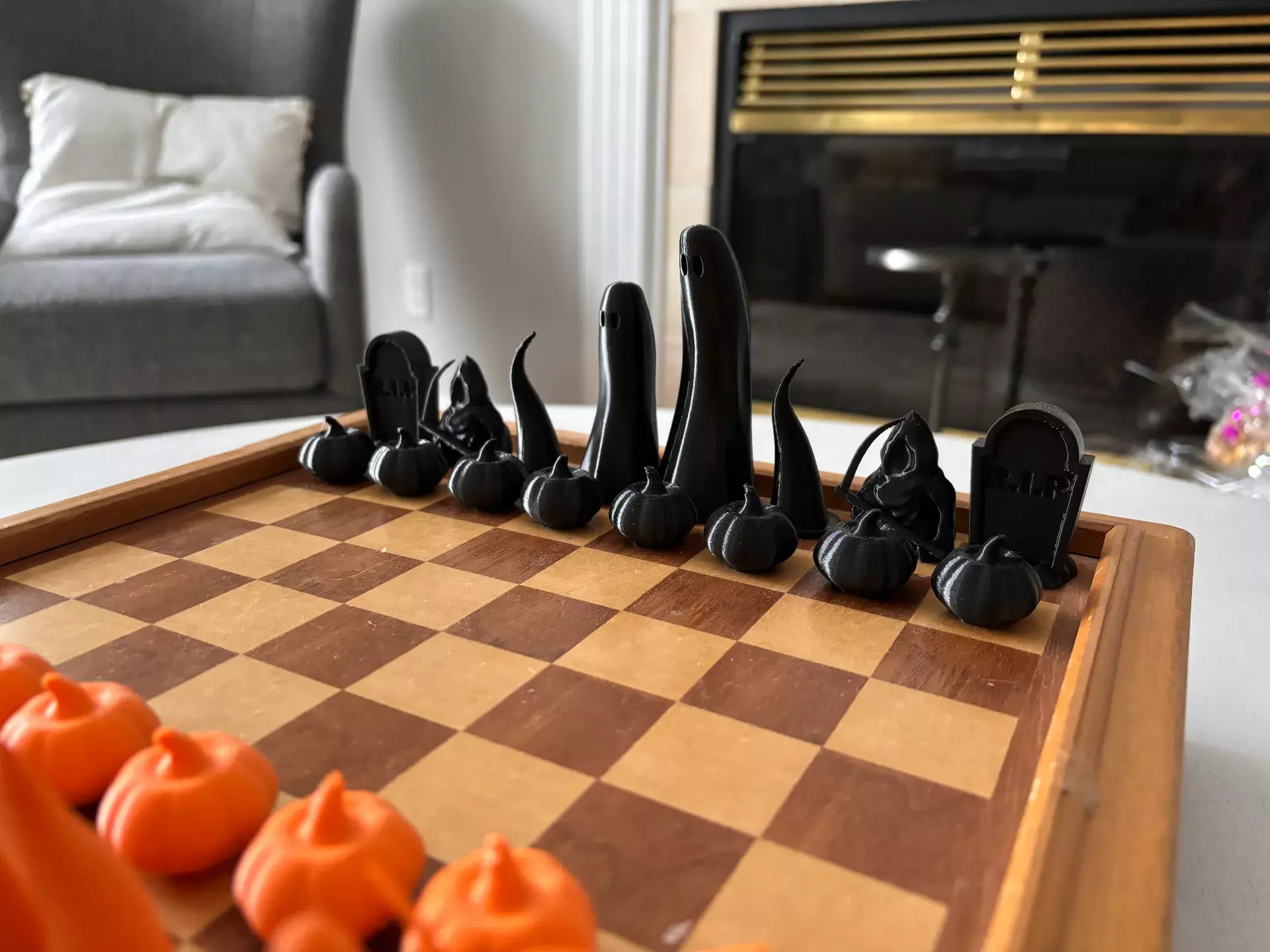 Halloween Chess Set STL 3D print model_1
