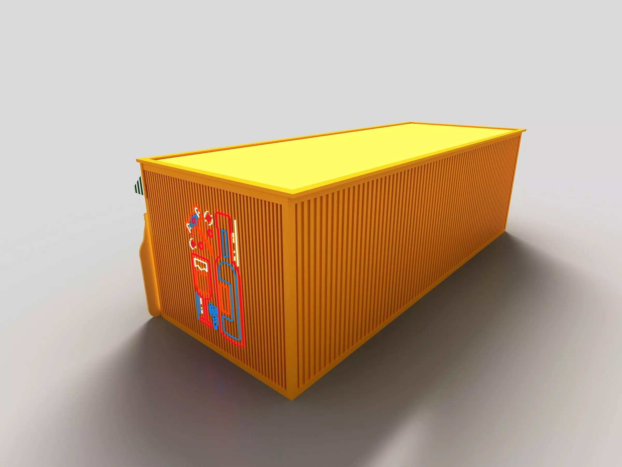 Container House Low-poly 3D model_3