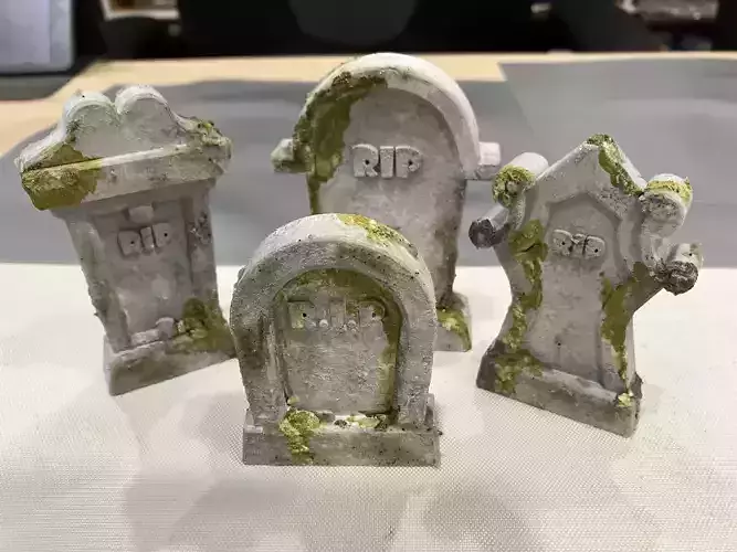 Mini Tombstone Set STL 3D print model