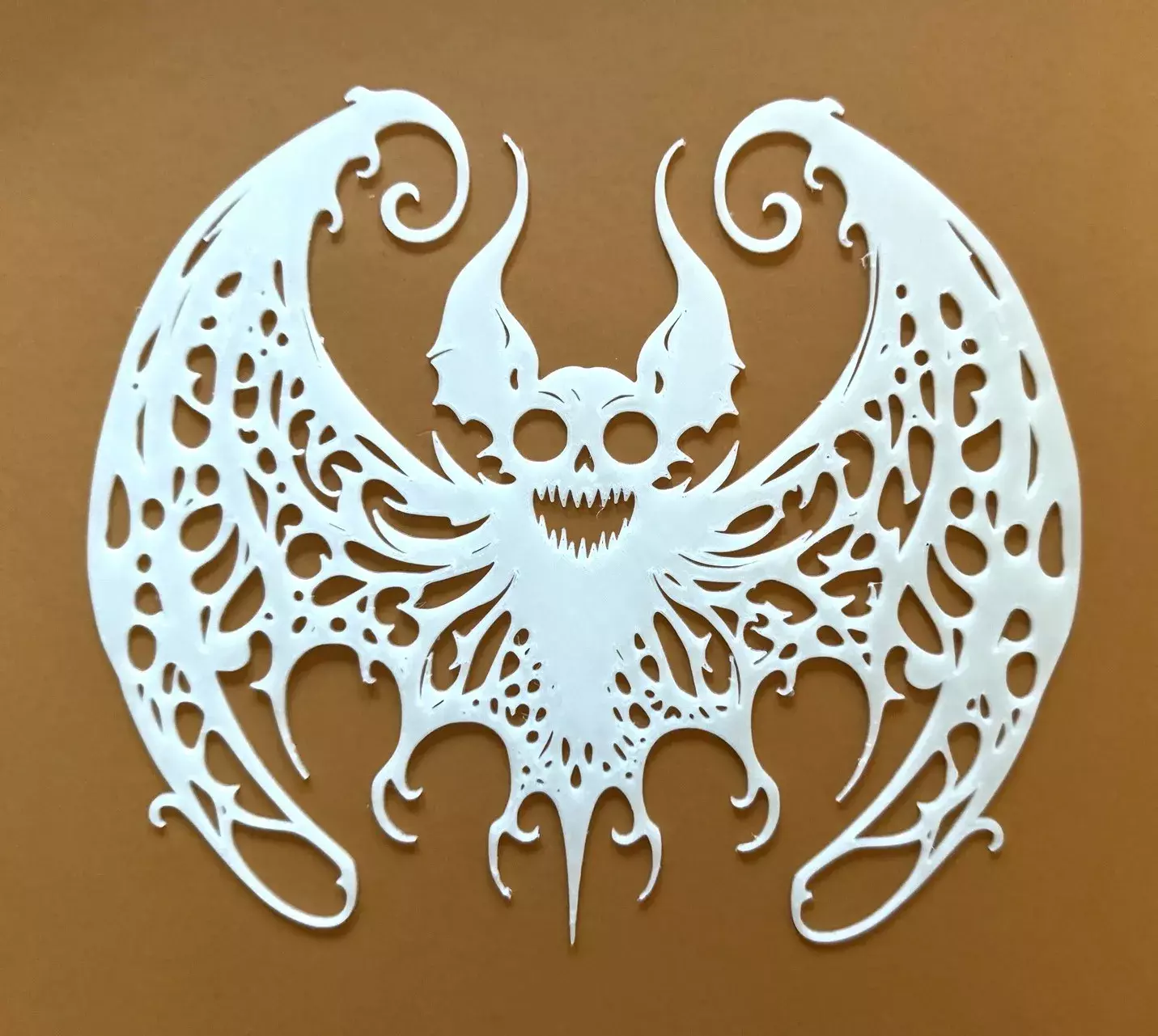 Demon Bat Wall Silhouette STL 3D print model_0