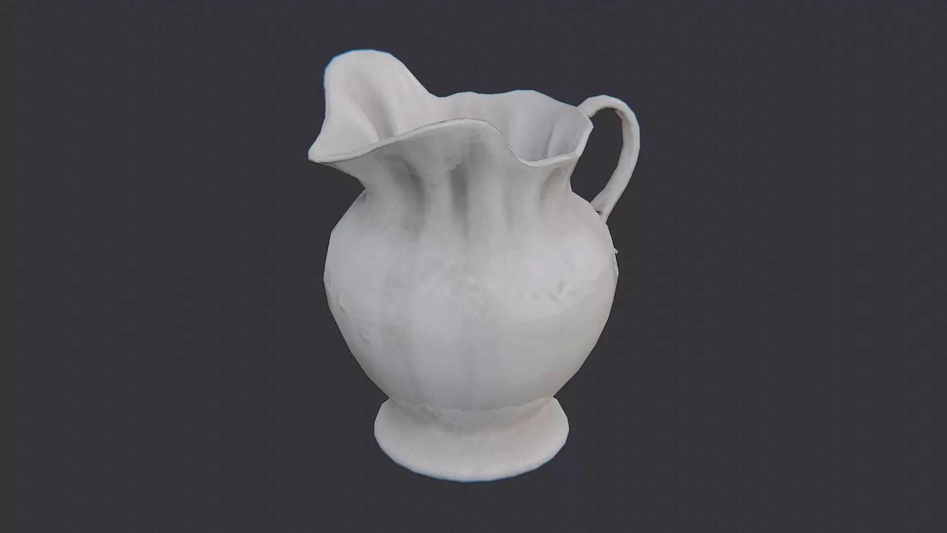 Porcelain Pitcher With Elegant Curves Low-poly 3D model_0