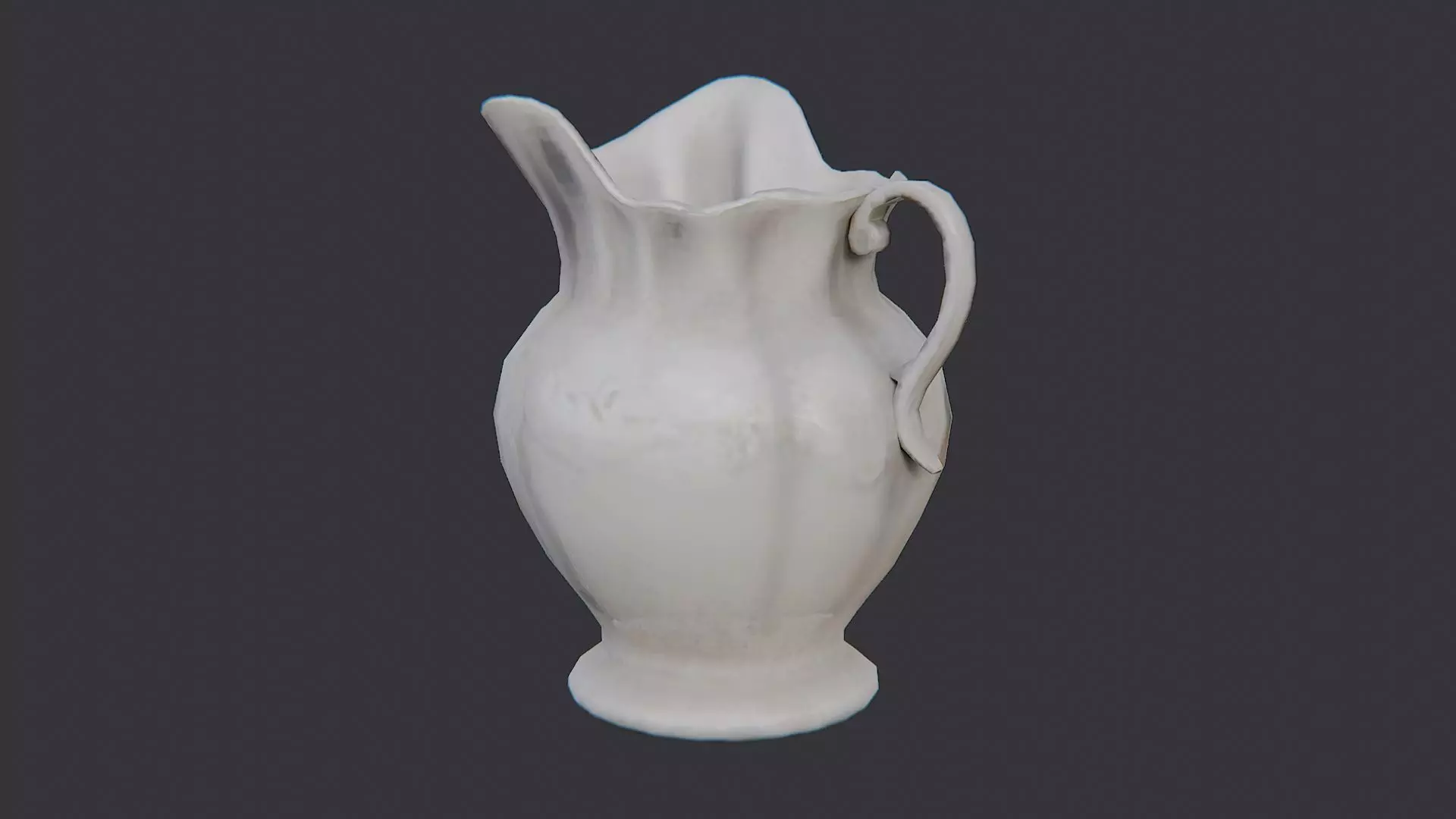 Porcelain Pitcher With Elegant Curves Low-poly 3D model_2