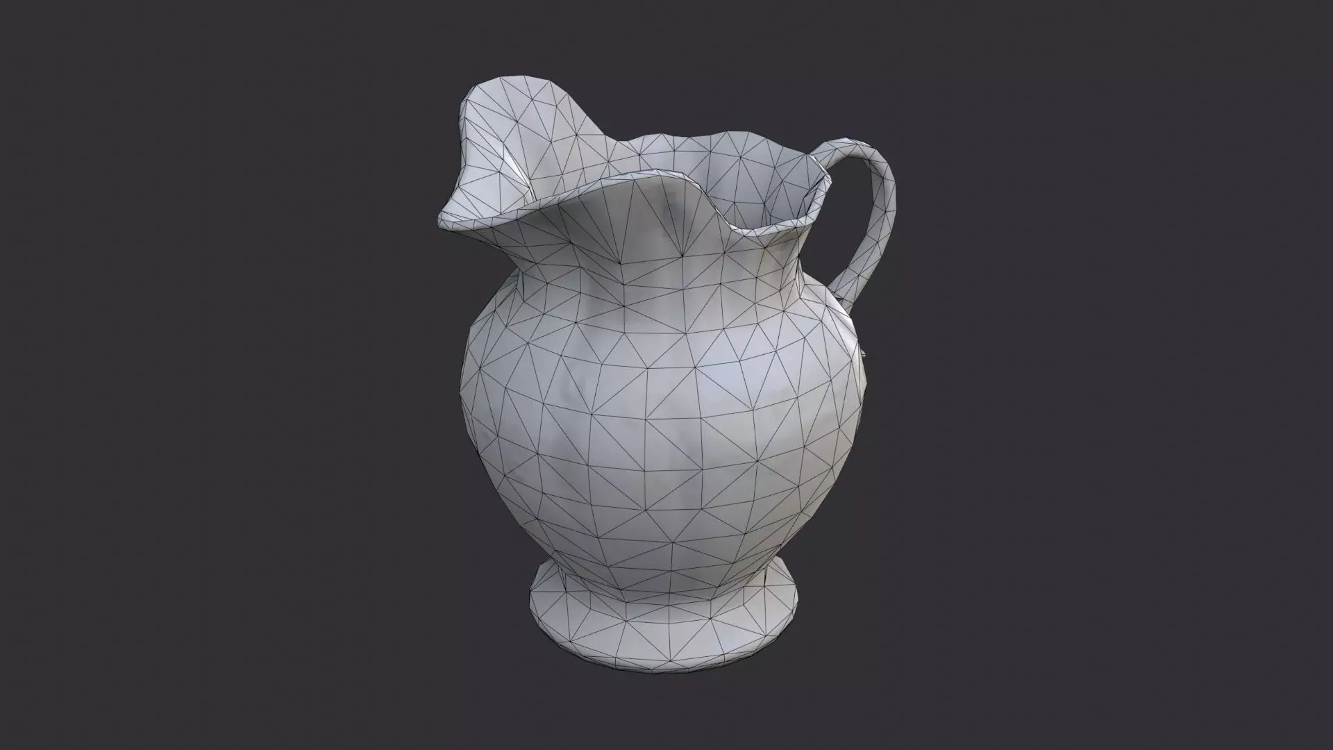 Porcelain Pitcher With Elegant Curves Low-poly 3D model_7