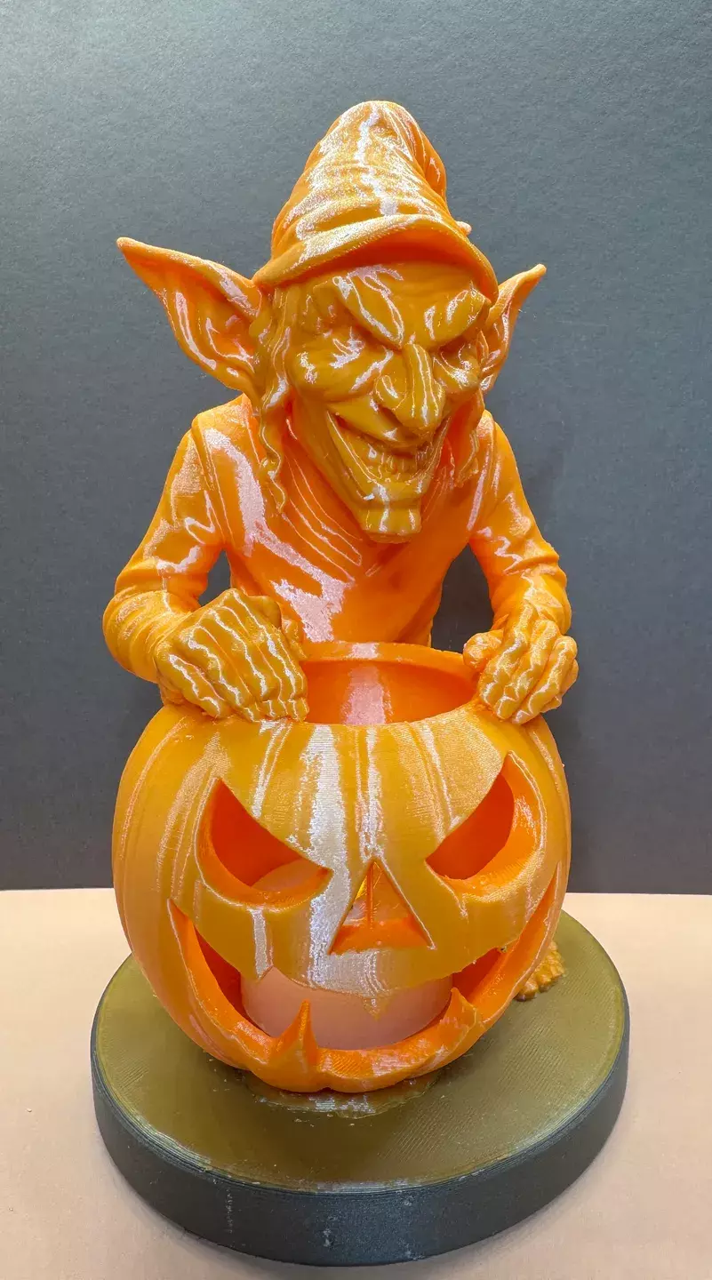 Goblin Jack O Lantern Lamp STL 3D print model_2