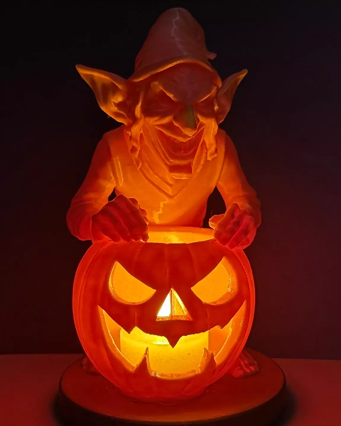 Goblin Jack O Lantern Lamp STL 3D print model_0