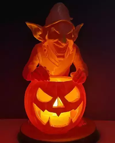 Goblin Jack O Lantern Lamp STL 3D print model