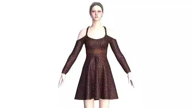 Girls Printed Midi Dress V4