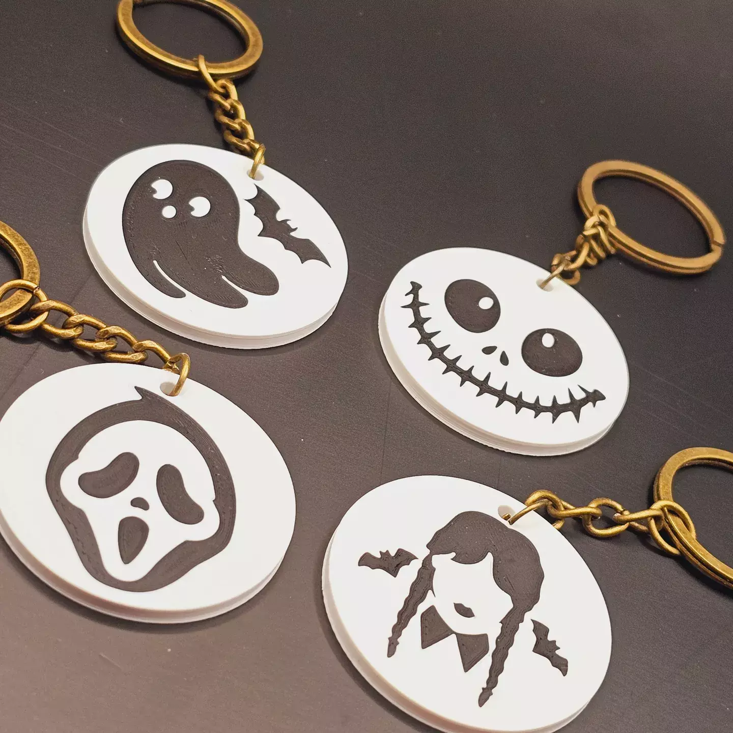 Halloween Round Keychain Pack STL 3D print model_1