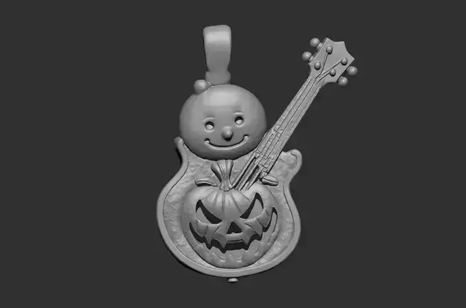Halloween special snowman guitar pendant-35mm Resin print file
