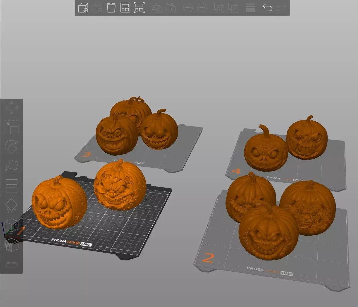 Monster Pumpkin Bust Pack STL 3D print model_1