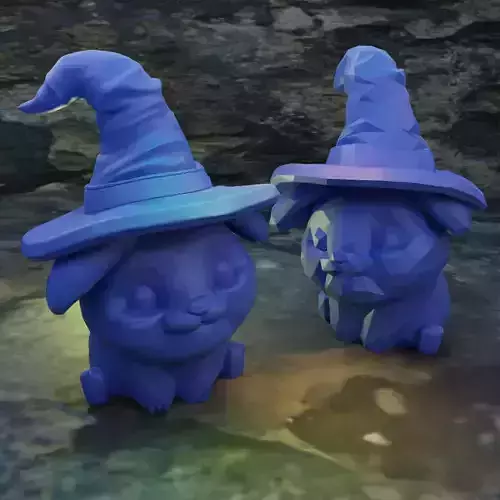 Witch Pup Figurine STL 3D print model