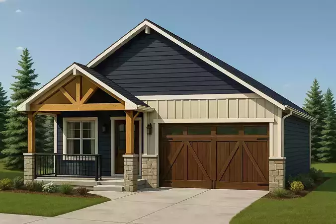 Modern 3-Bedroom Bungalow House 3D Model with Interior Exterior 