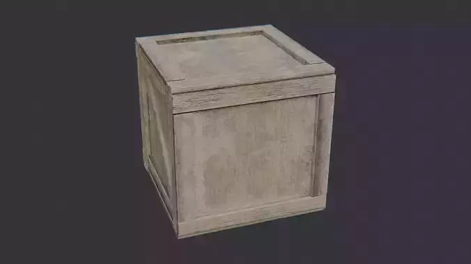 Weathered Wooden Crate 24x24 Prop for Scenes