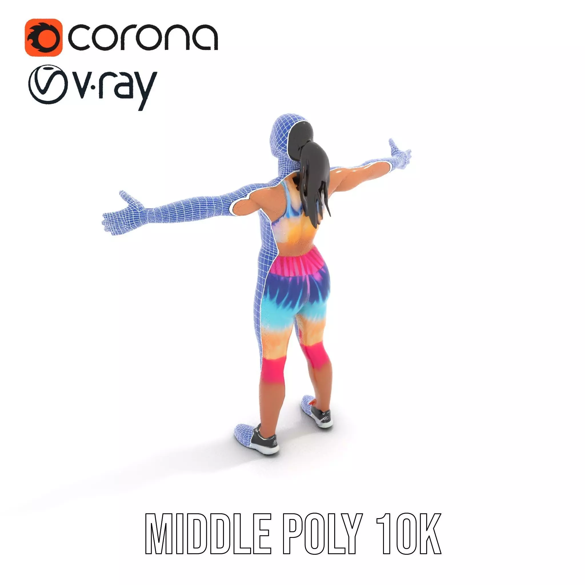 TieDye Fitness Attire model pack Low-poly 3D model_5