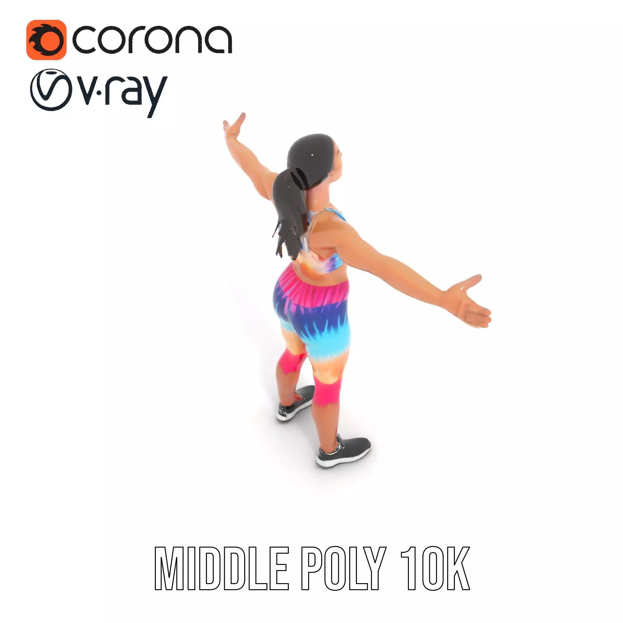 TieDye Fitness Attire model pack Low-poly 3D model_17