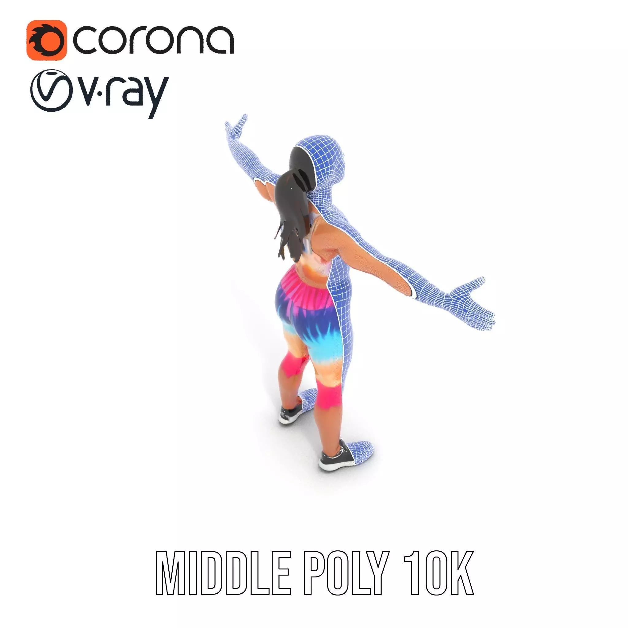 TieDye Fitness Attire model pack Low-poly 3D model_30