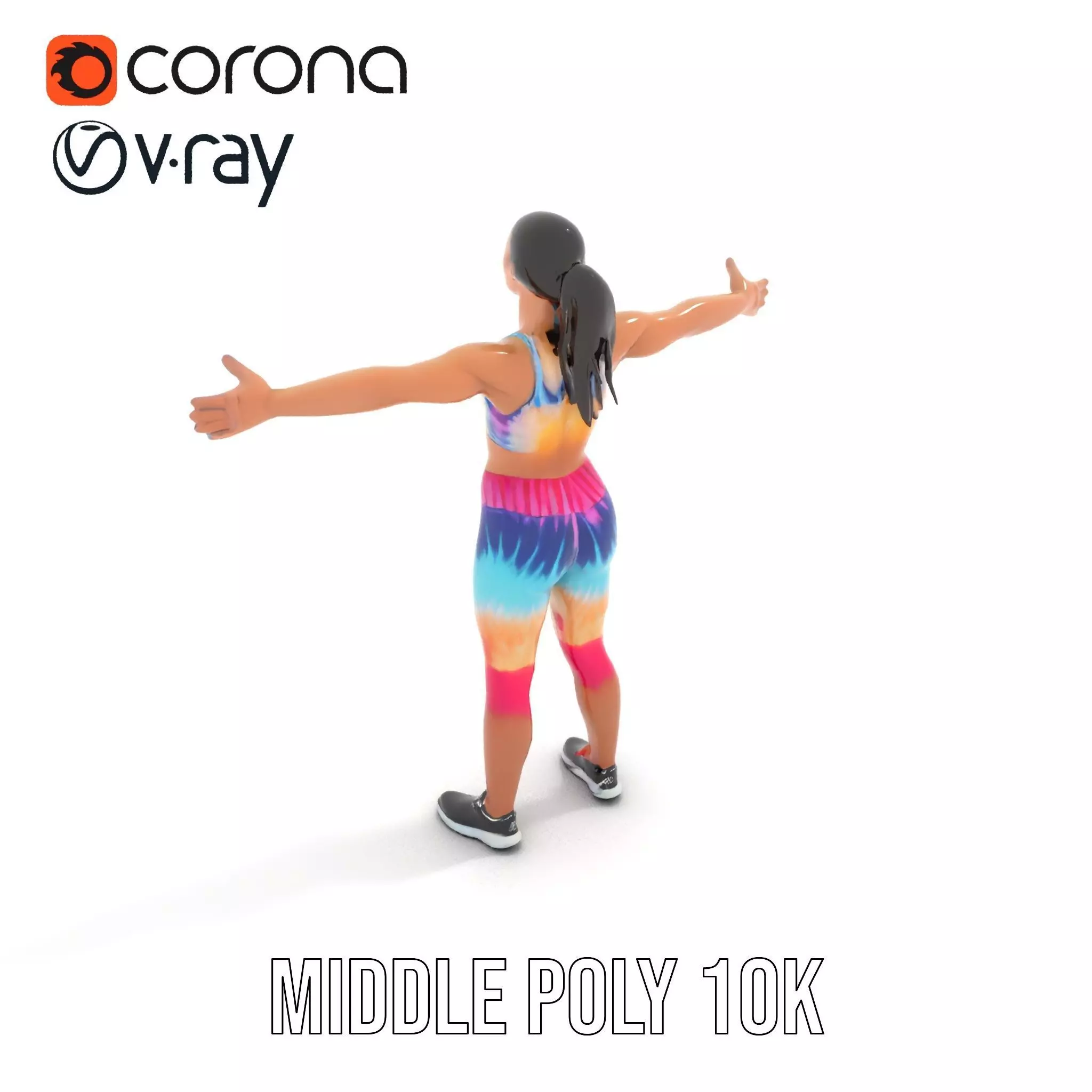 TieDye Fitness Attire model pack Low-poly 3D model_11