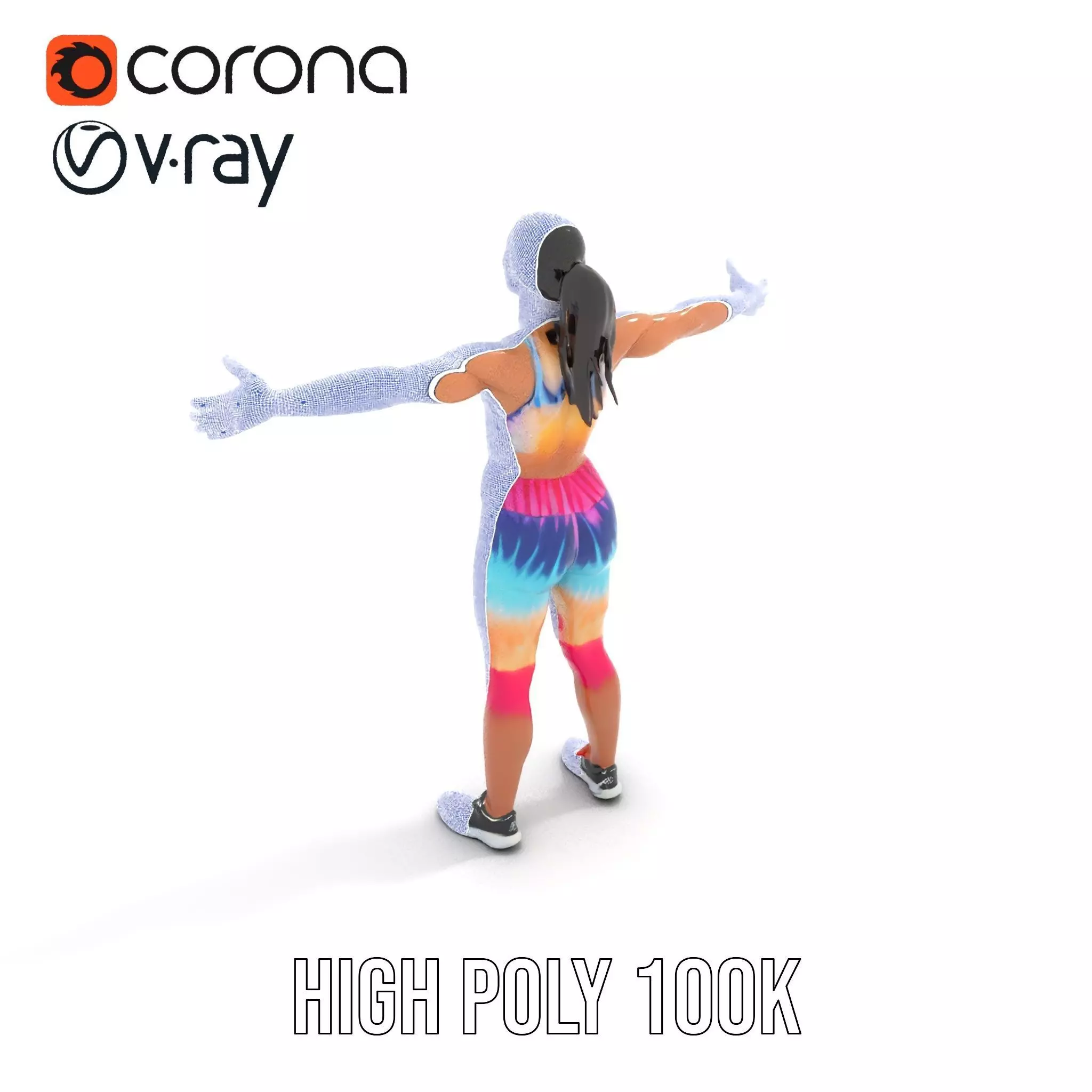 TieDye Fitness Attire model pack Low-poly 3D model_10