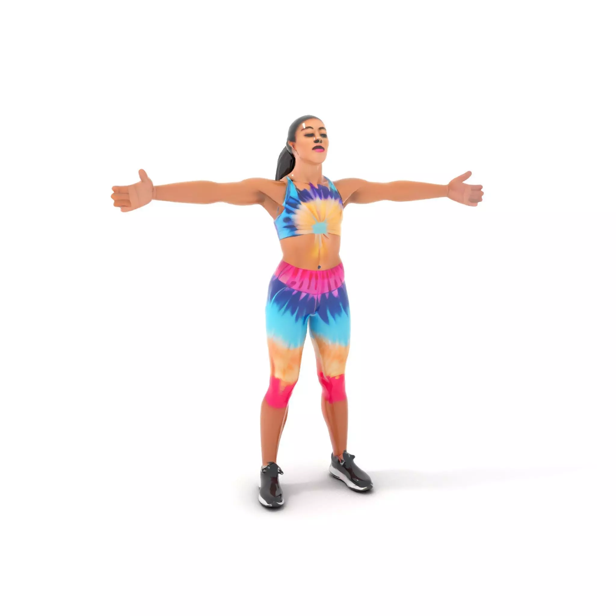 TieDye Fitness Attire model pack Low-poly 3D model_0