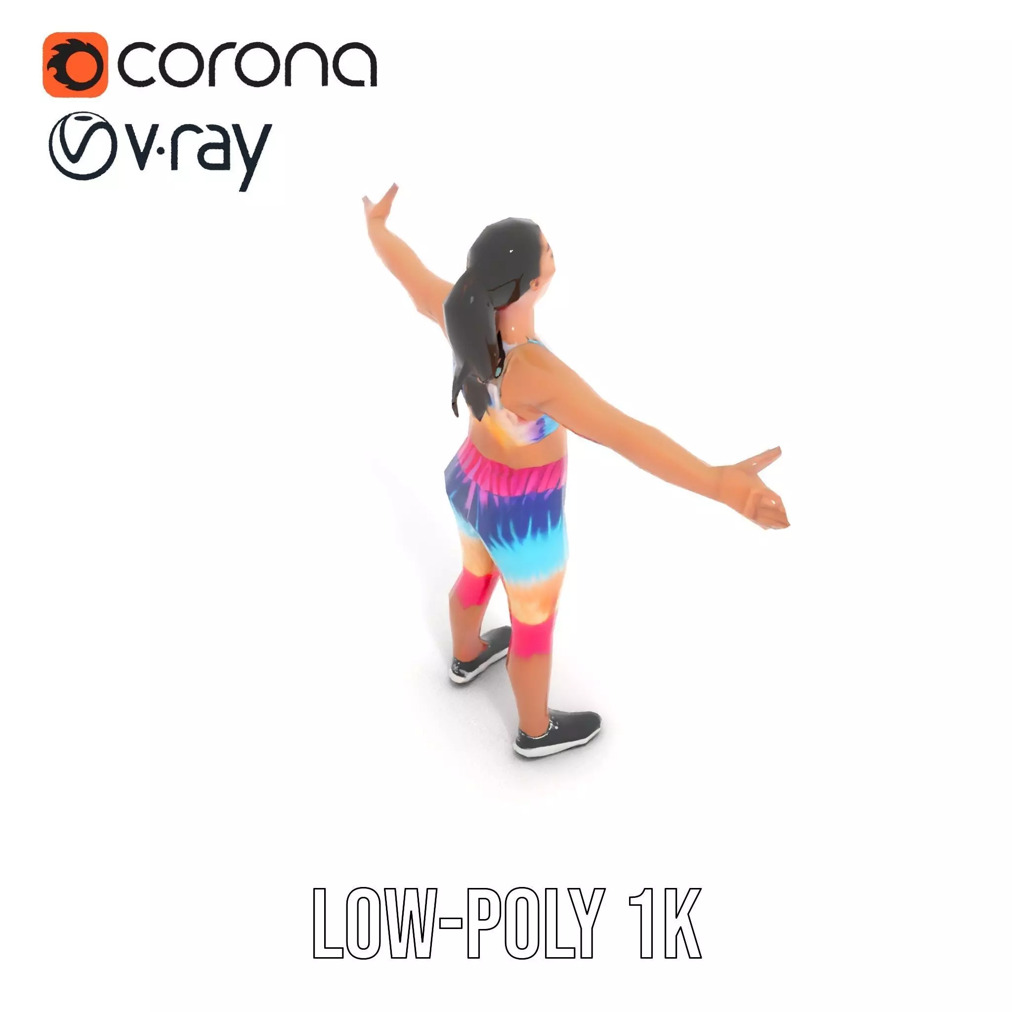 TieDye Fitness Attire model pack Low-poly 3D model_15