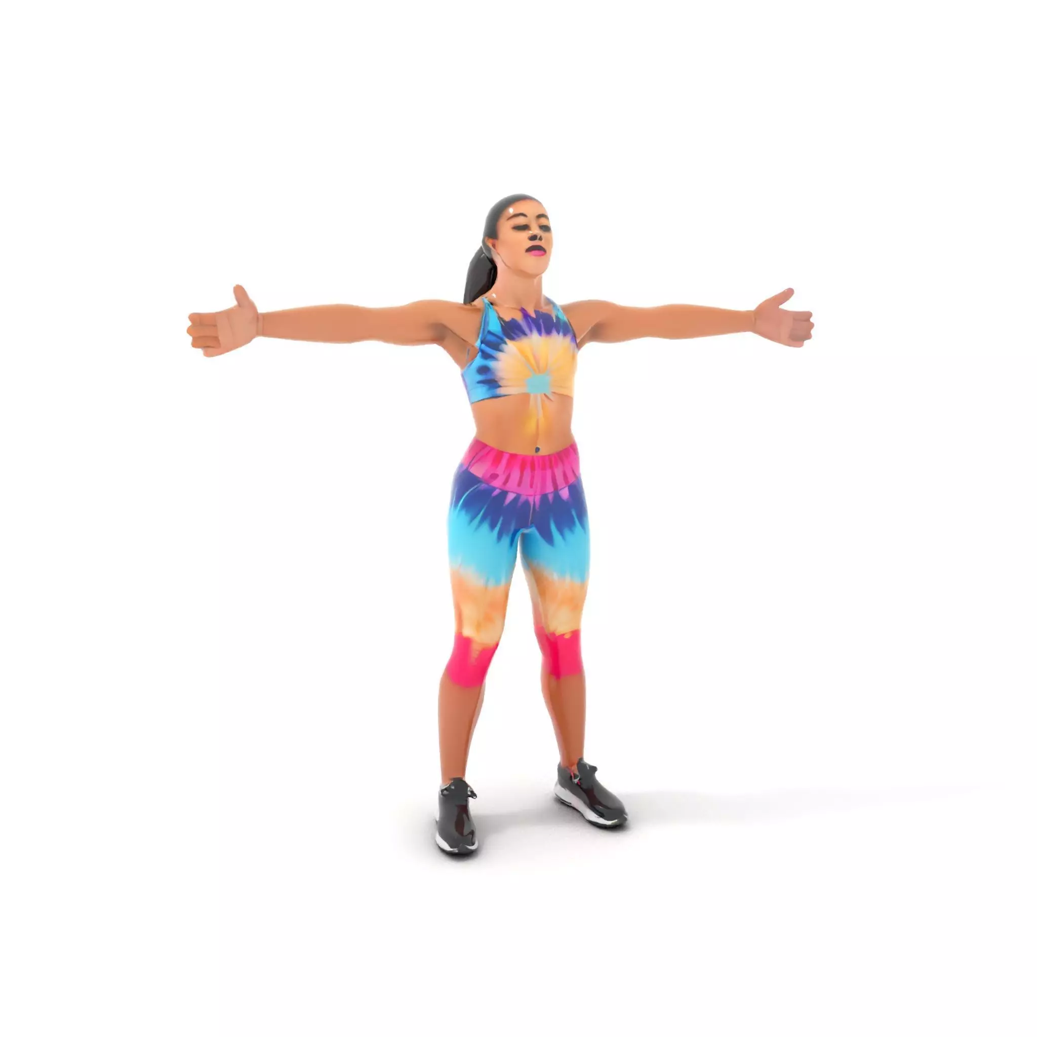TieDye Fitness Attire model pack Low-poly 3D model_19