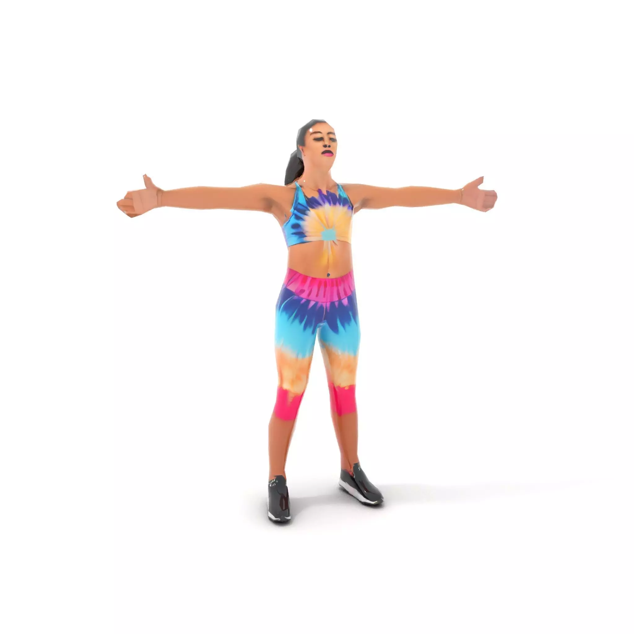 TieDye Fitness Attire model pack Low-poly 3D model_9