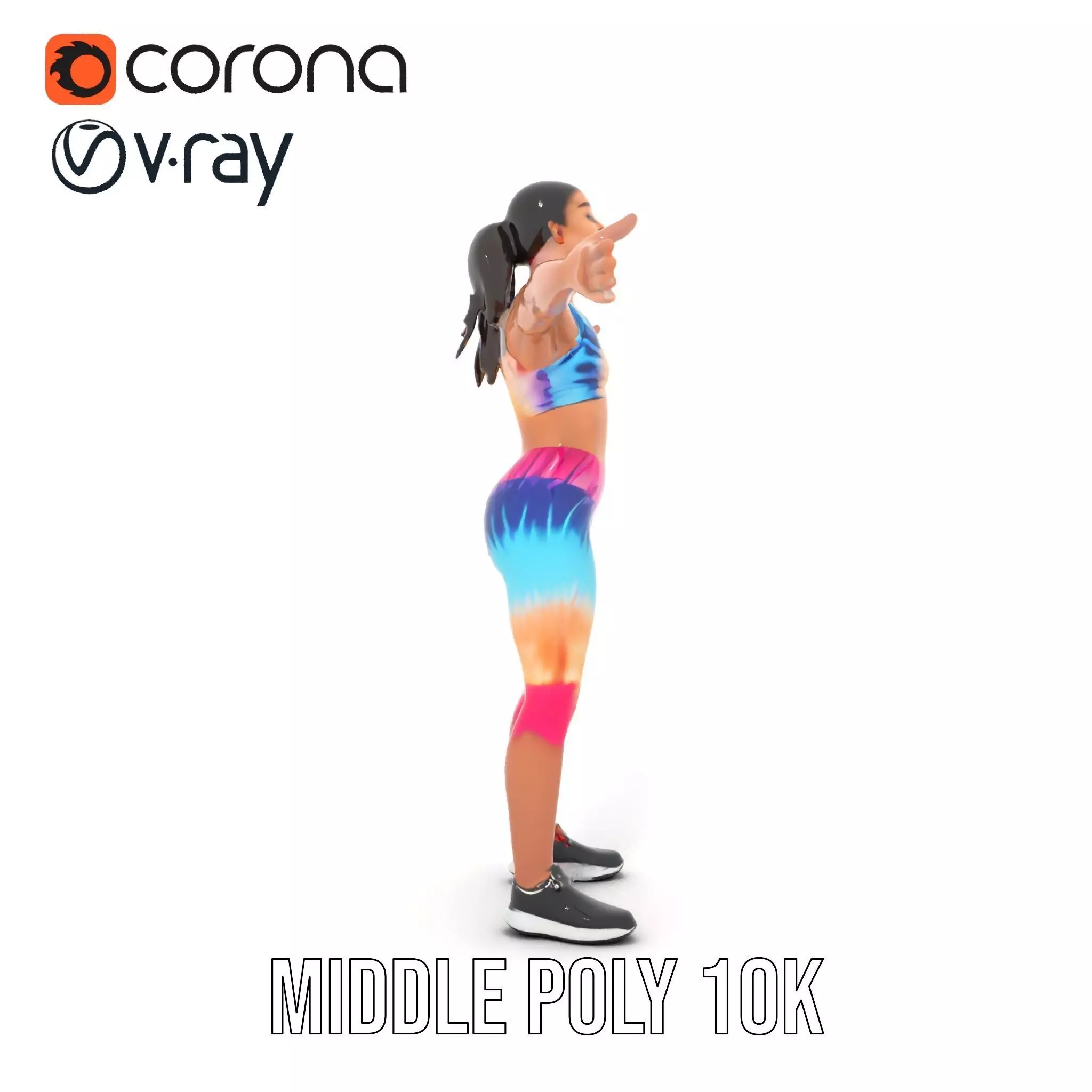 TieDye Fitness Attire model pack Low-poly 3D model_14