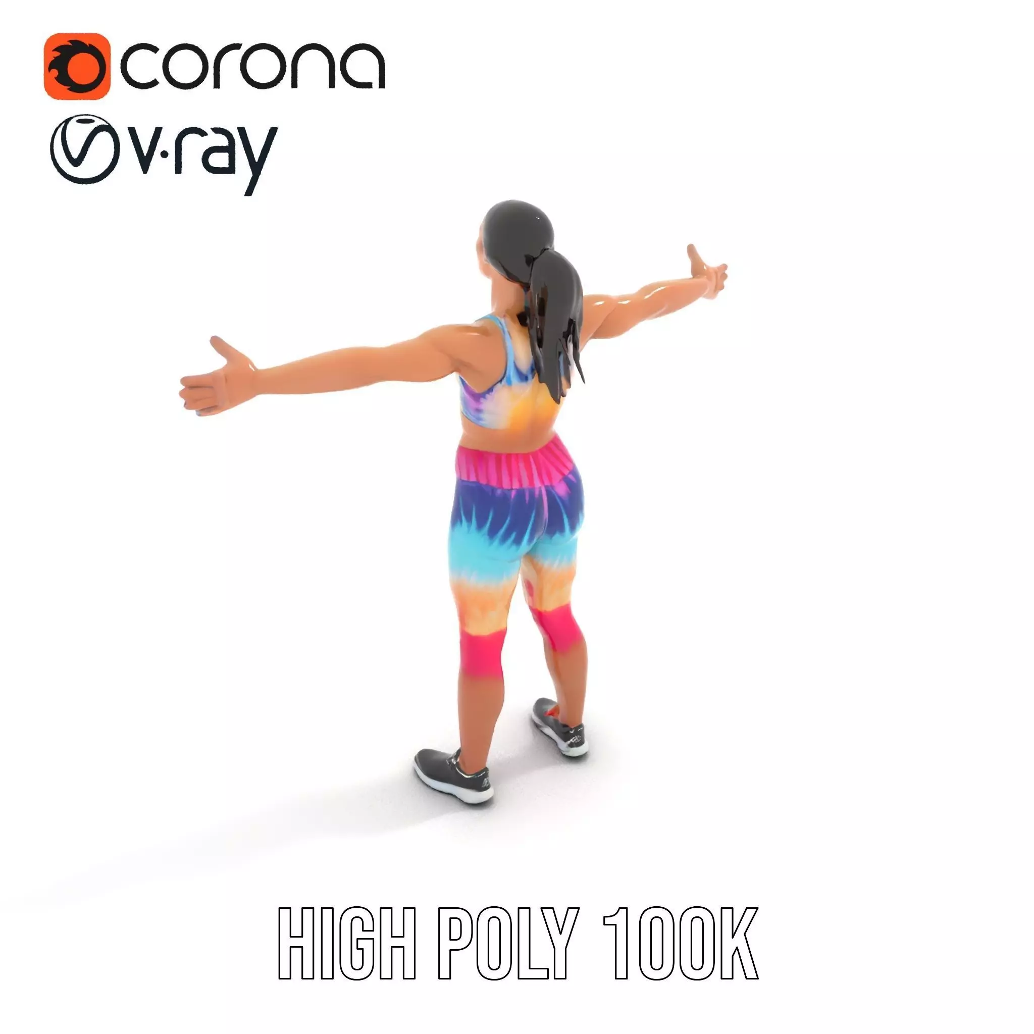TieDye Fitness Attire model pack Low-poly 3D model_8