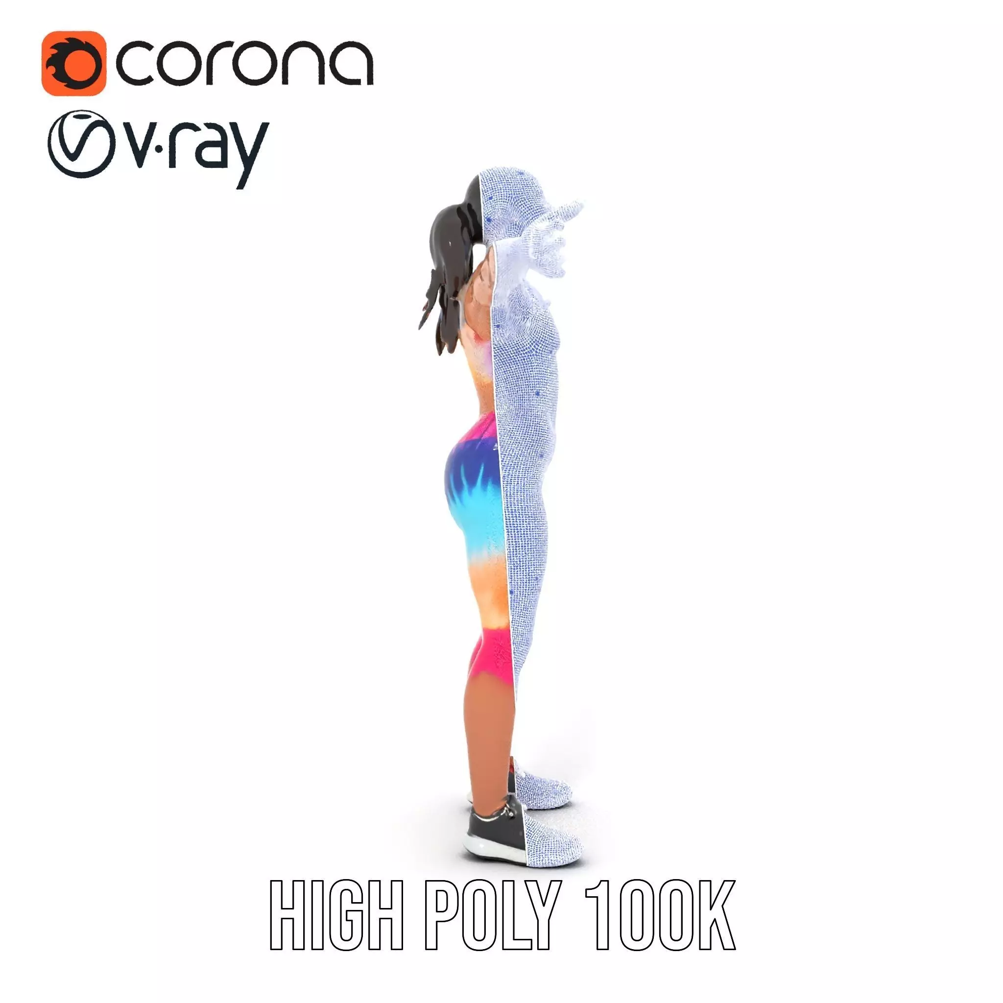 TieDye Fitness Attire model pack Low-poly 3D model_13