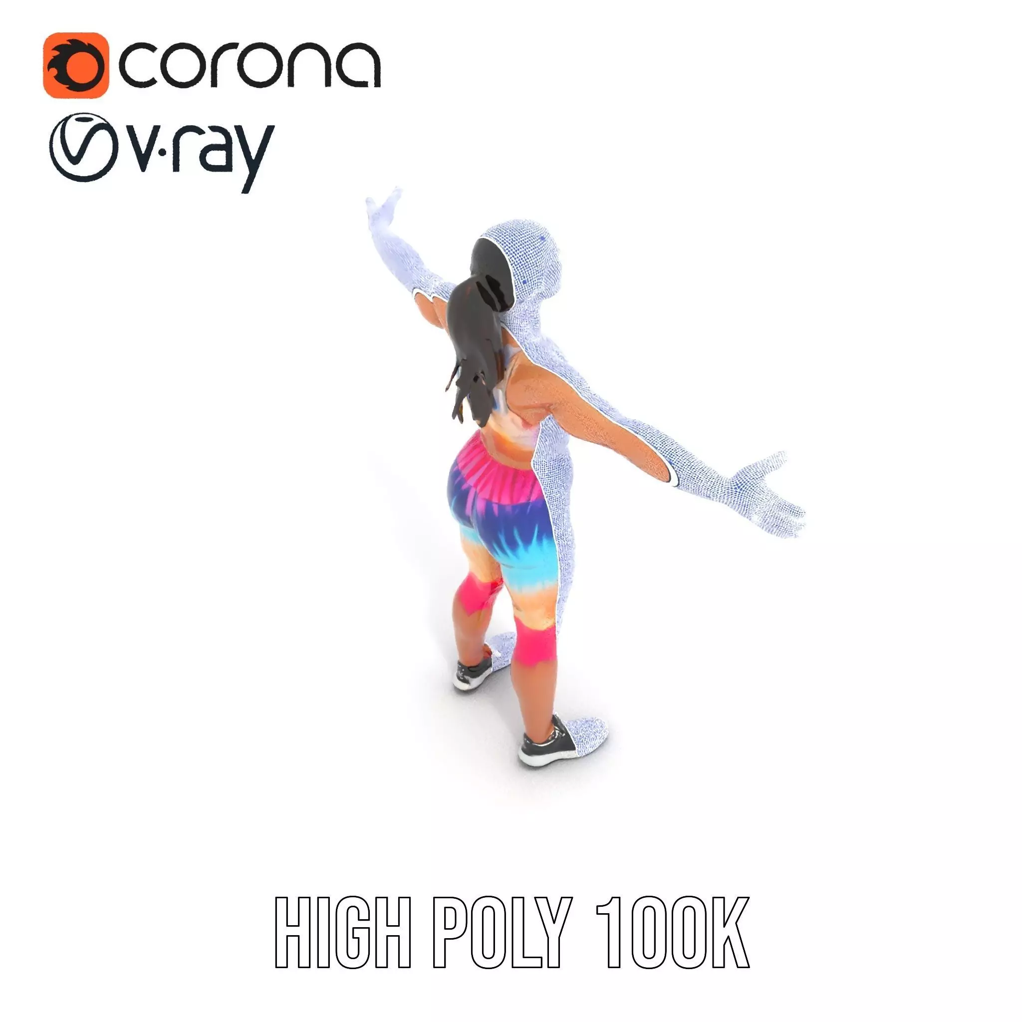 TieDye Fitness Attire model pack Low-poly 3D model_24