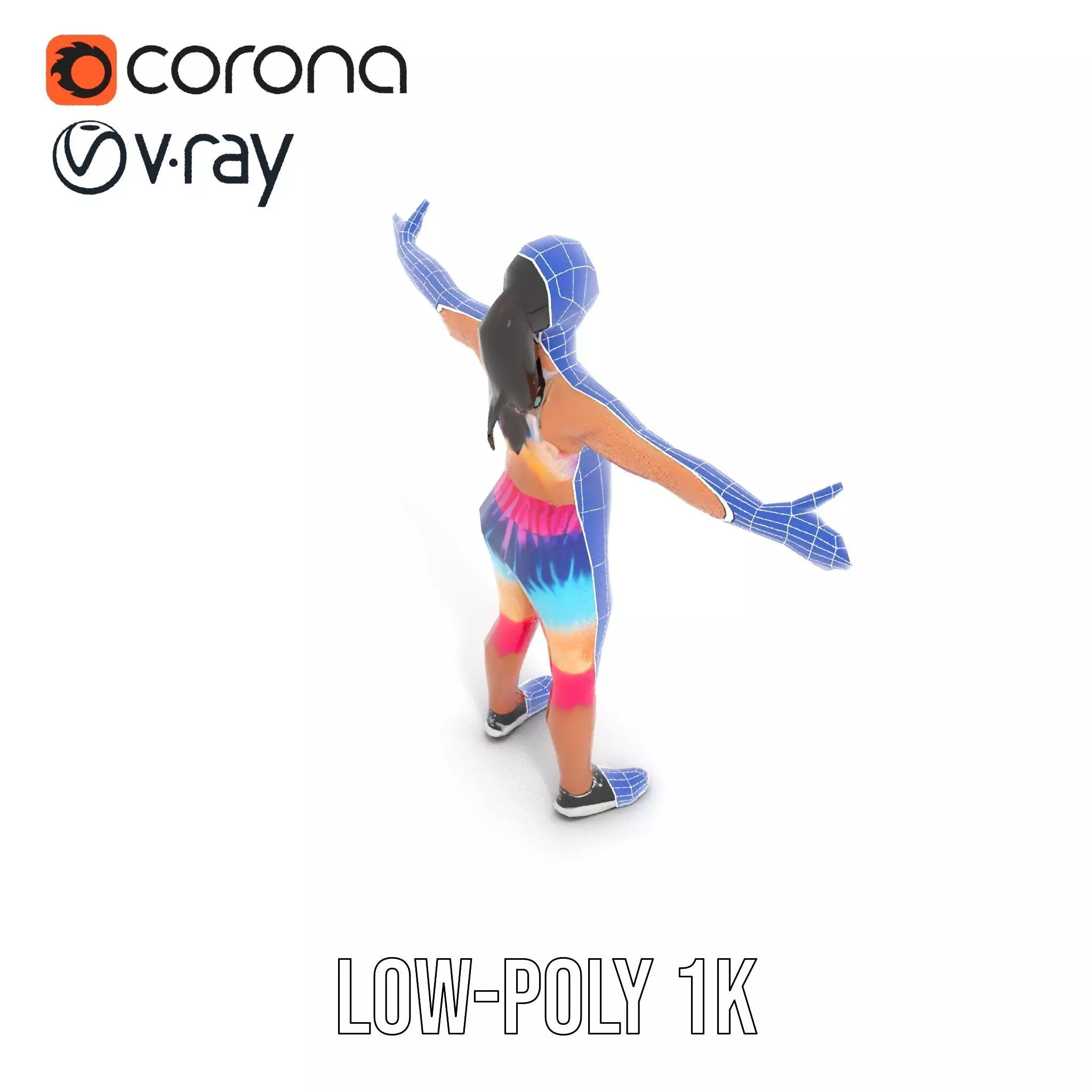 TieDye Fitness Attire model pack Low-poly 3D model_12