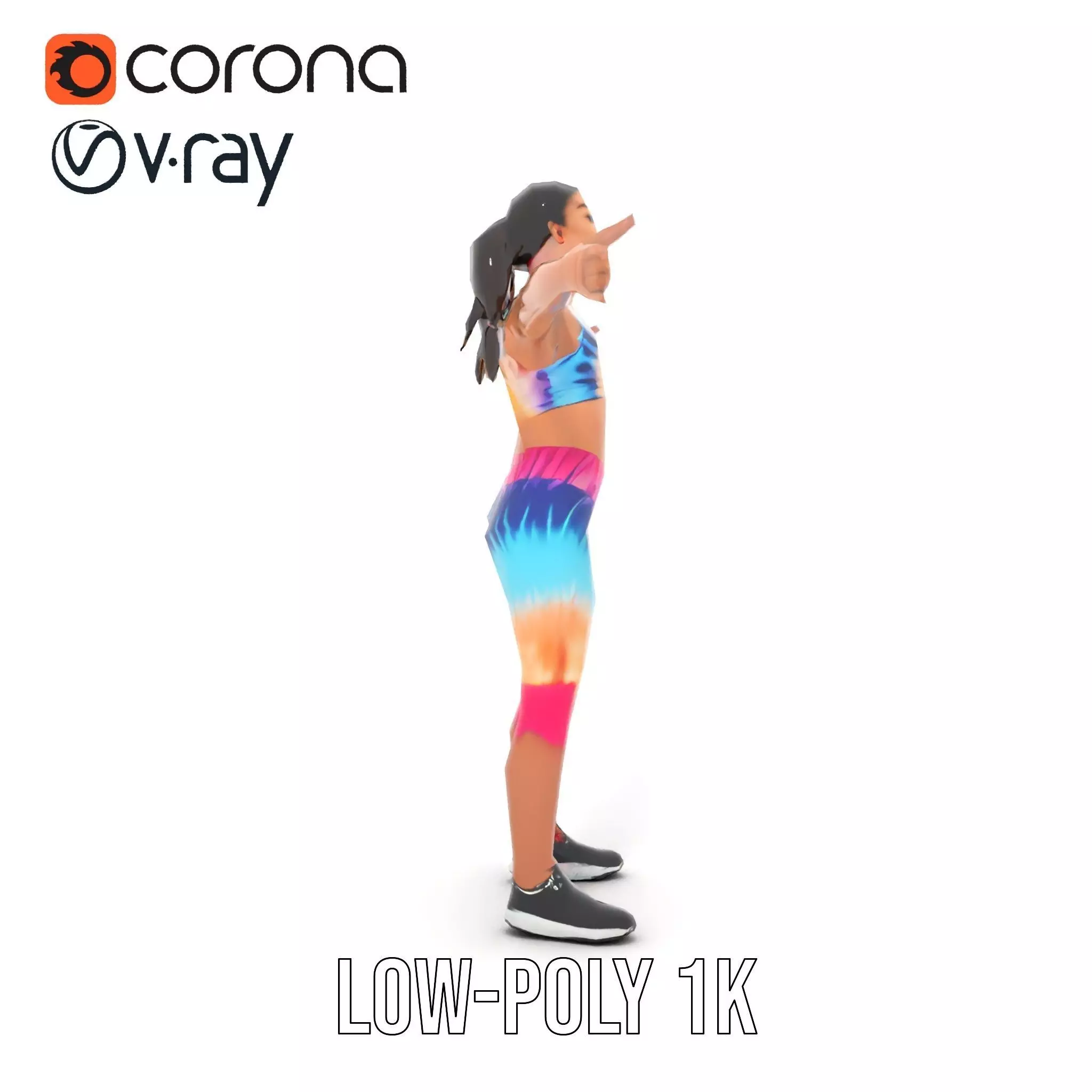 TieDye Fitness Attire model pack Low-poly 3D model_29