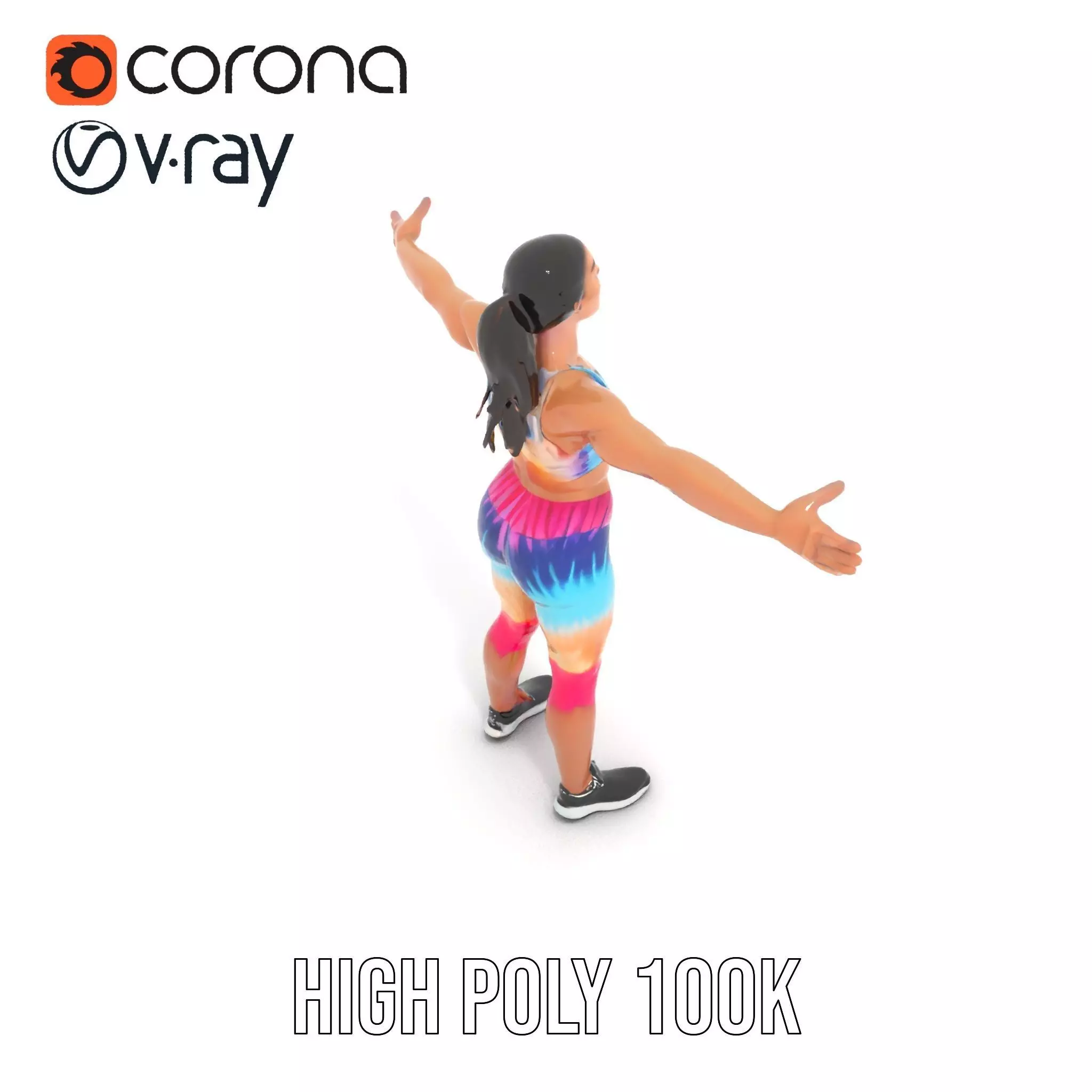 TieDye Fitness Attire model pack Low-poly 3D model_32