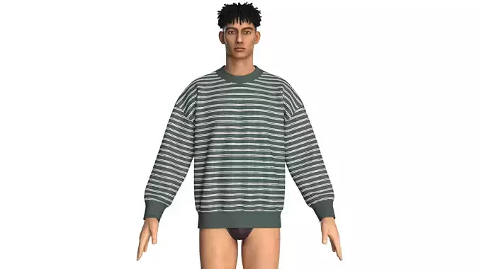 Men Striped Oversized Sweatshirt