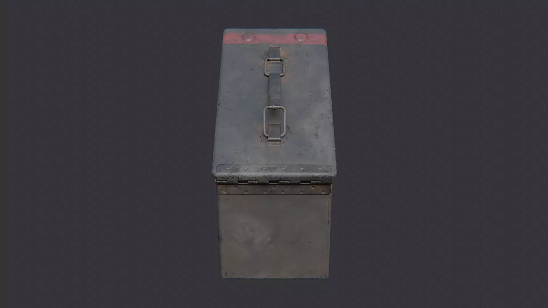 Military Ammo Box Open Lid Low-poly 3D model_0