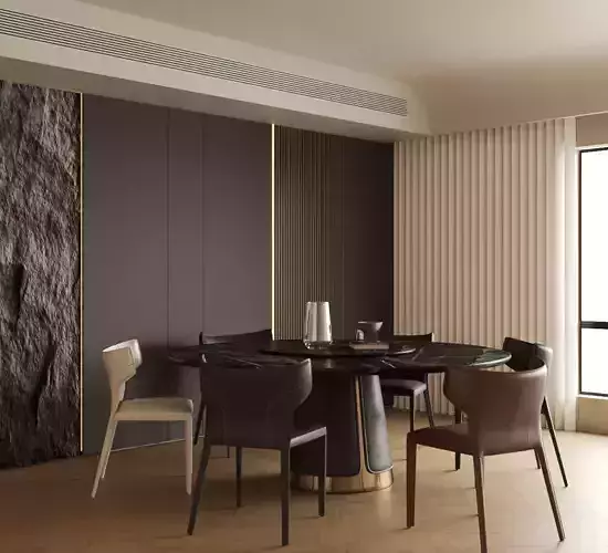 Light luxury dining table and chairs