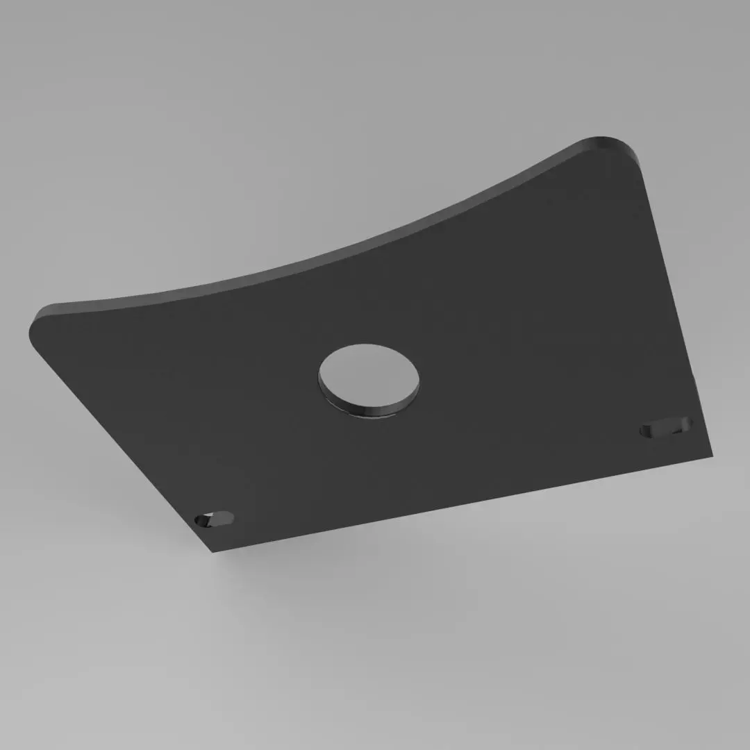 Elegant Curved Wall Phone Holder with Charging Slot 3D print model_5