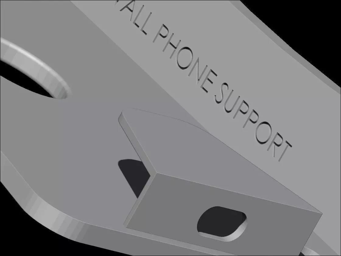 Elegant Curved Wall Phone Holder with Charging Slot 3D print model_1